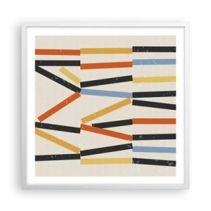 Poster in einem weißen Rahmen - Komposition auf der Ebene - 60x60 cm