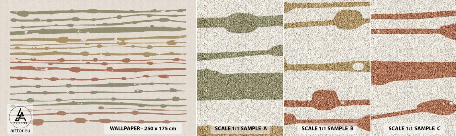 Fototapeten Muster Selbstklebend Deluxe Sticker - Musikalische Notation von Farben - Minimalismus, Pastell, Stück - 100x30 cm