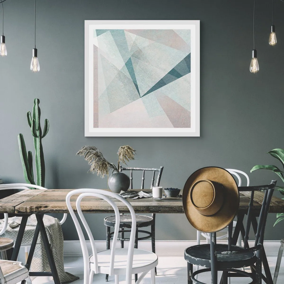 Poster in einem weißen Rahmen - Einfach aber dynamisch - 40x40 cm