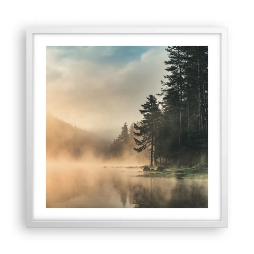 Poster in einem weißen Rahmen - Die Geburt des Tages - 50x50 cm