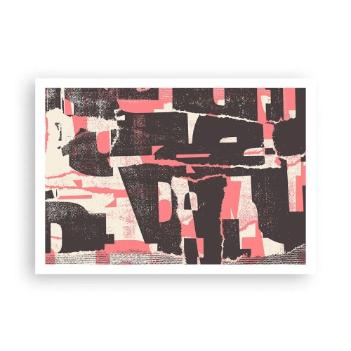 Poster - Eine abstrakte Komposition in Rosa- und Brauntönen. - 100x70cm - All dieser Lärm - Moderne Wanddekoration für Wohnzimmer und Schlafzimmer ARTTOR