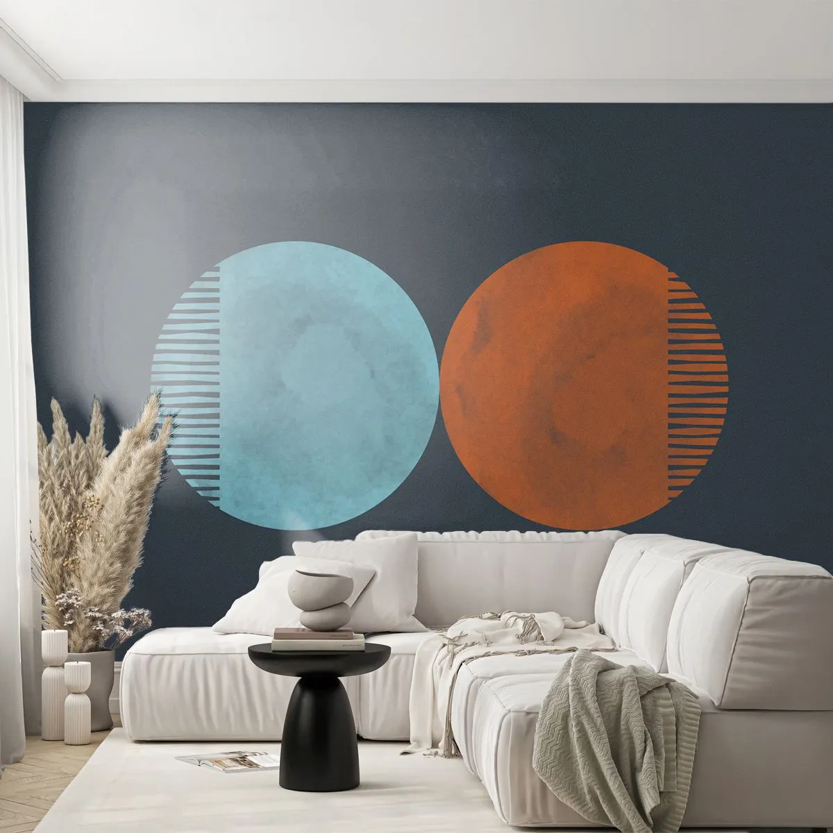 Selbstklebende Fototapete Deluxe Sticker - Nur Geometrie? - Abstraktion, Stück, Bezirke - 100x70 cm
