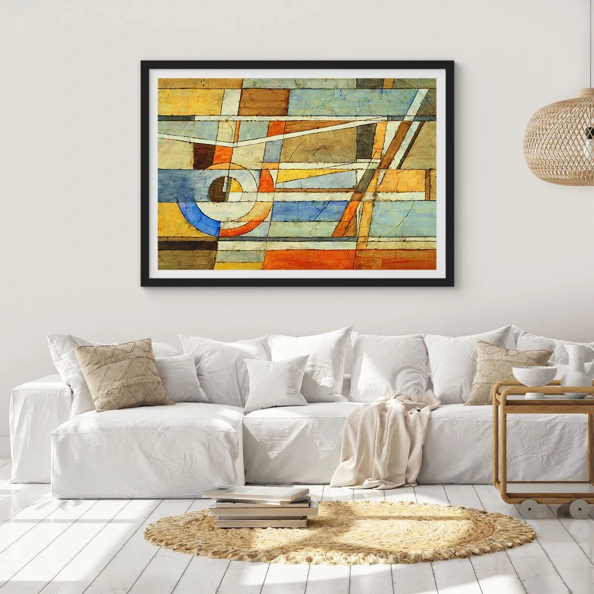 Poster in einem schwarzem Rahmen - Kubismus auf der Baustelle - 40x30 cm