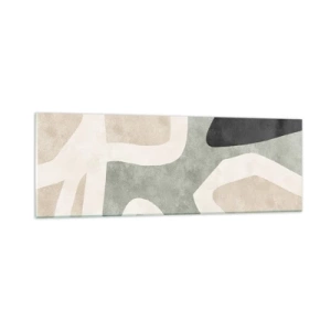 Glasbild - Bild auf glas - Komposition mit schwarzem Motiv - 90x30 cm