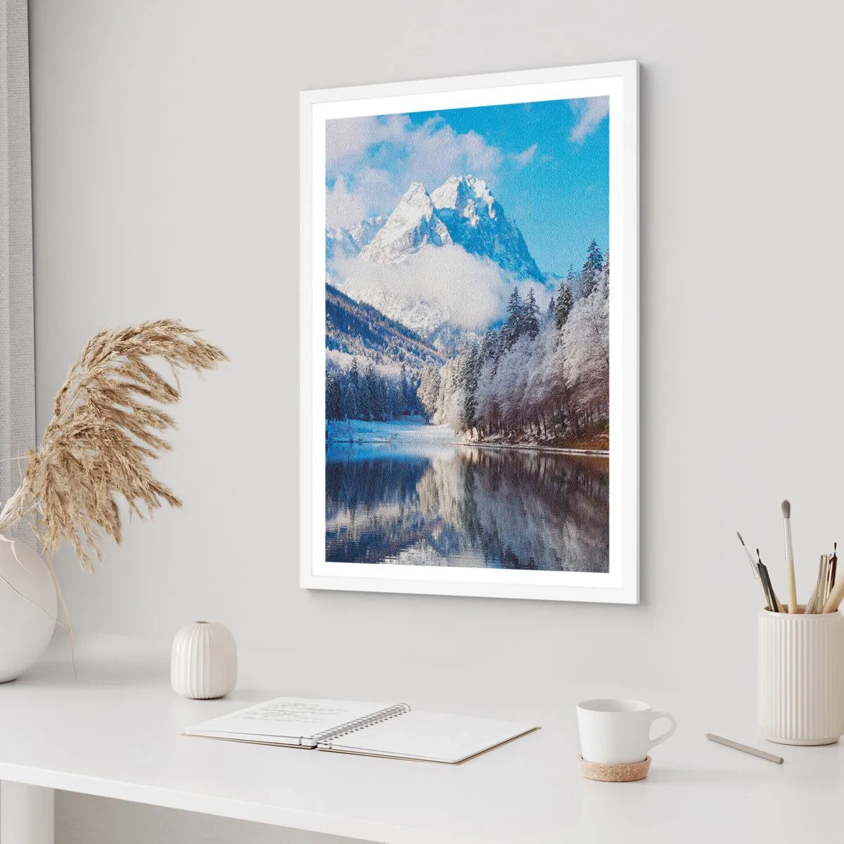 Poster in einem weißen Rahmen - Schneefang - 40x50 cm