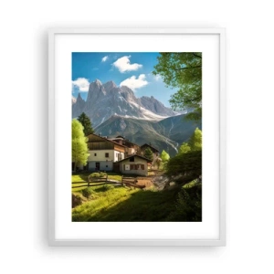 Poster in einem weißen Rahmen - Alpenidylle - 40x50 cm