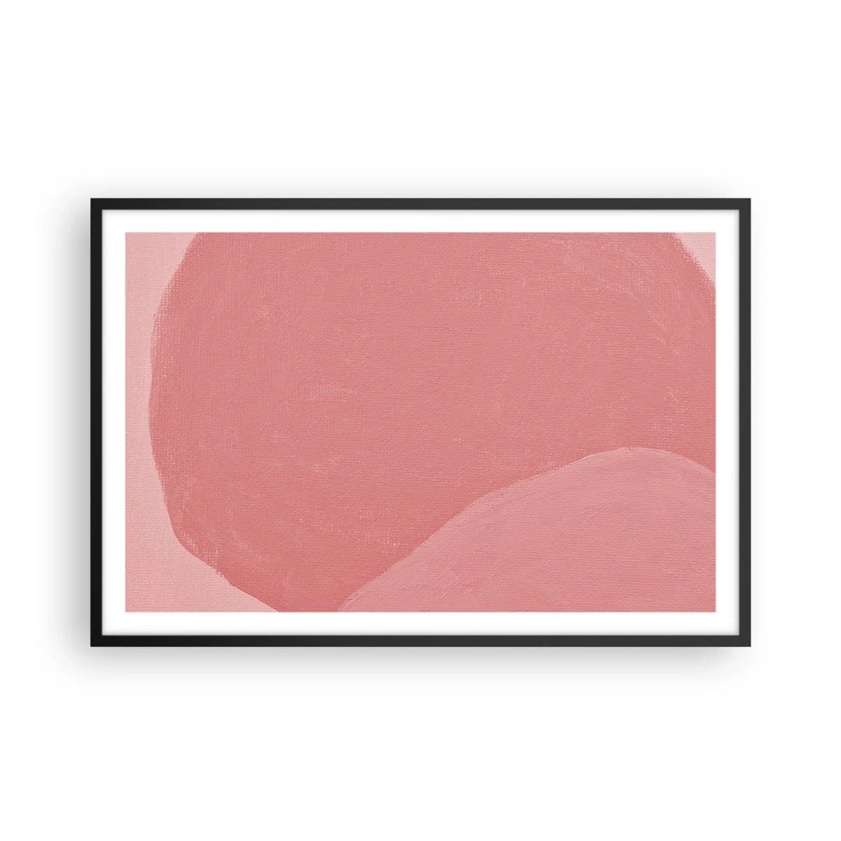 Poster in einem schwarzem Rahmen - Organische Komposition in Rosa - 91x61 cm