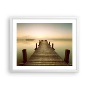 Poster in einem weißen Rahmen - Tagesanbruch, Morgendämmerung, Licht - 50x40 cm