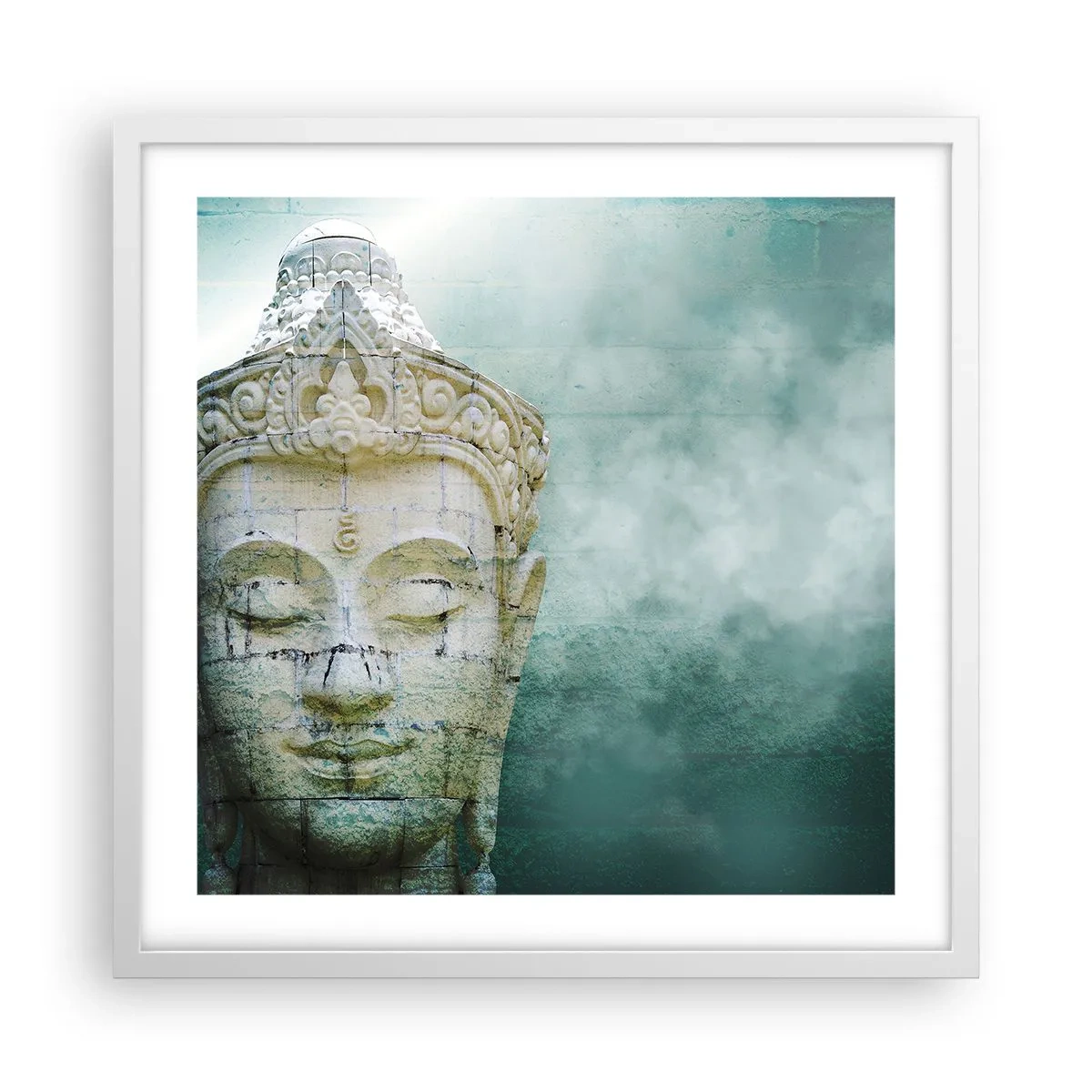 Poster in einem weißen Rahmen - Auf der Suche nach dem Licht - 50x50 cm