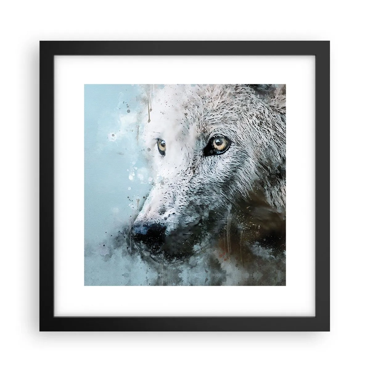 Poster in einem schwarzem Rahmen - Lerne die Wolfsseele kennen - 30x30 cm