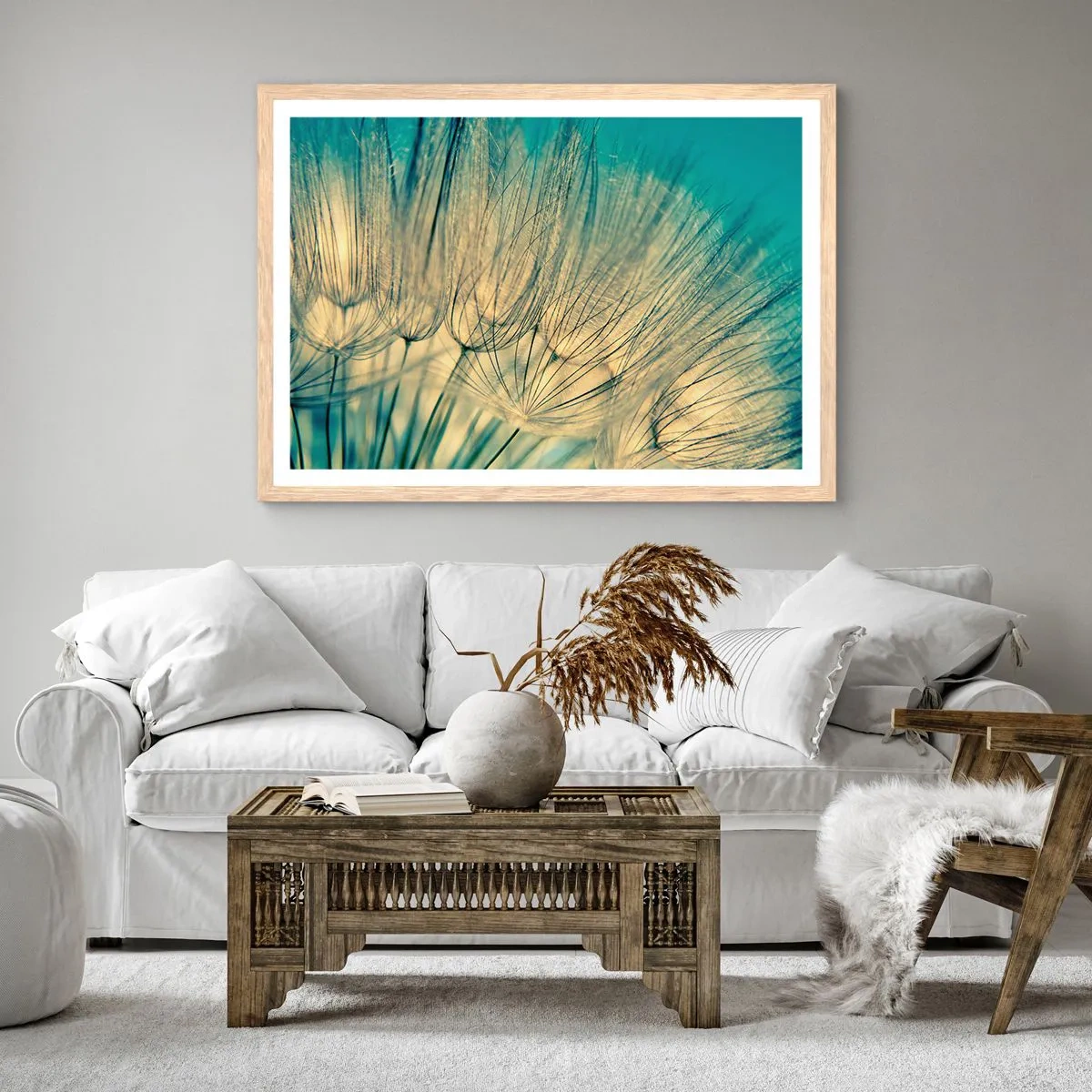 Poster in einem Rahmen aus heller Eiche - In Erwartung des Windes - 70x50 cm