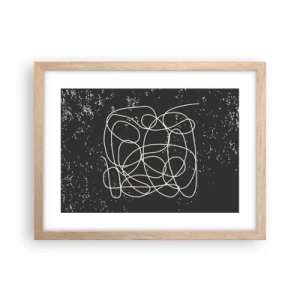 Poster in einem Rahmen aus heller Eiche - Wandernde, umherschweifende Gedanken - 40x30 cm