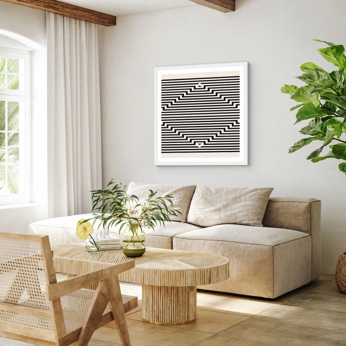 Poster in einem weißen Rahmen - Geometrische Illusion - 60x60 cm