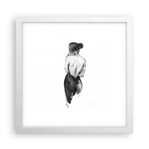 Poster in einem weißen Rahmen - Bei ihr verschwindet die Welt - 30x30 cm