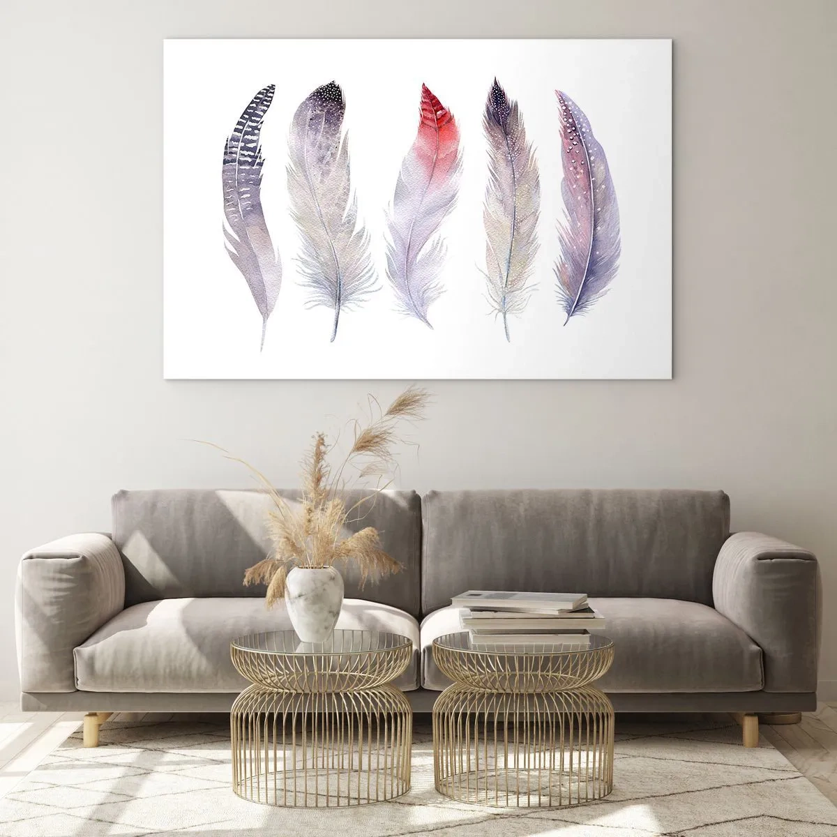 Glasbild - Bild auf glas - Zart wie bunter Nebel - 100x70cm - Zart wie mehrfarbiger Nebel - Moderne Wanddekoration für Wohnzimmer und Schlafzimmer ARTTOR