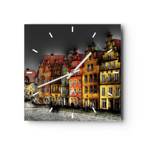 Wanduhr - Glasuhr - Es fehlt nur noch ein verzaubertes Taxi - 40x40 cm