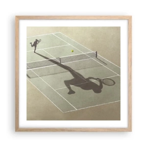 Poster in einem Rahmen aus heller Eiche - Überwinde dich selbst - 50x50 cm