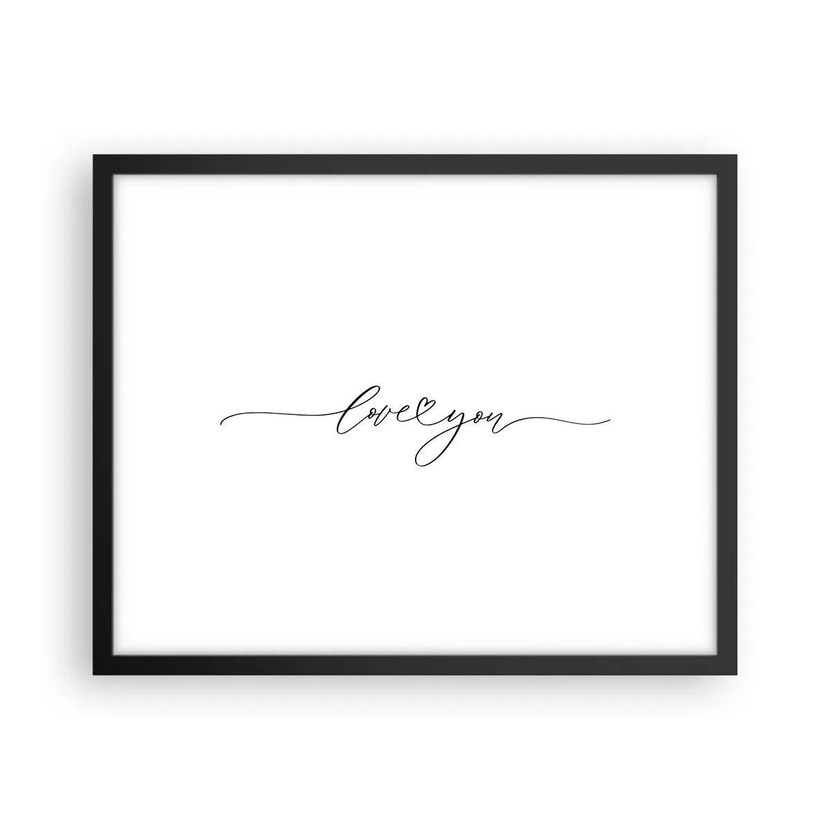 Poster in einem schwarzem Rahmen - Schwarz auf weiß - 50x40 cm