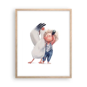 Poster in einem Rahmen aus heller Eiche - Toller Reiseplan - 40x50 cm