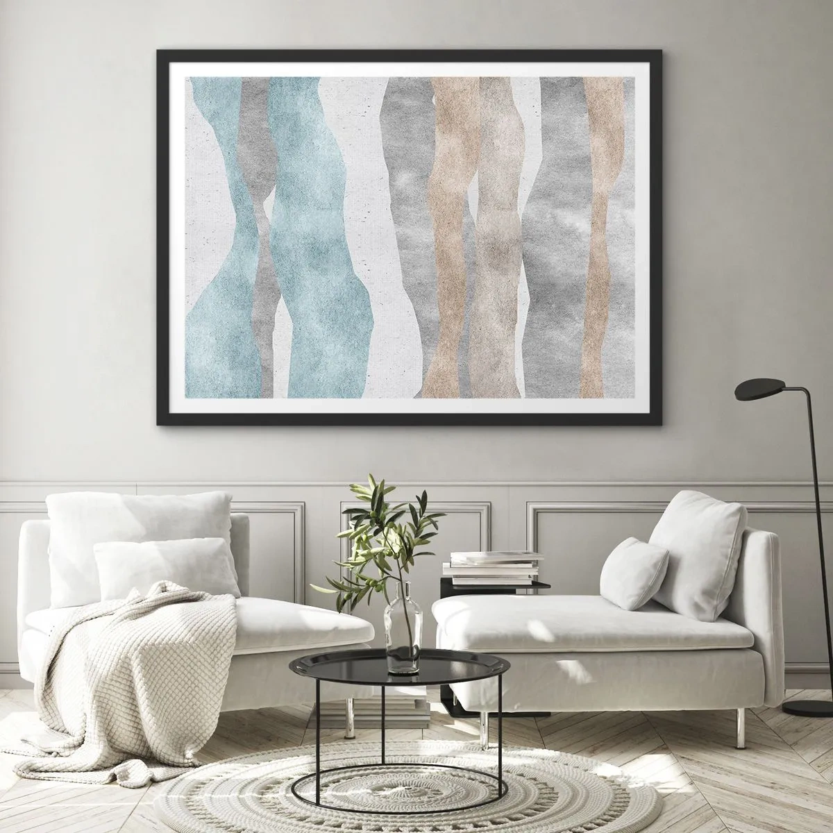 Poster in einem schwarzem Rahmen - Studie über Nähe - 50x40 cm