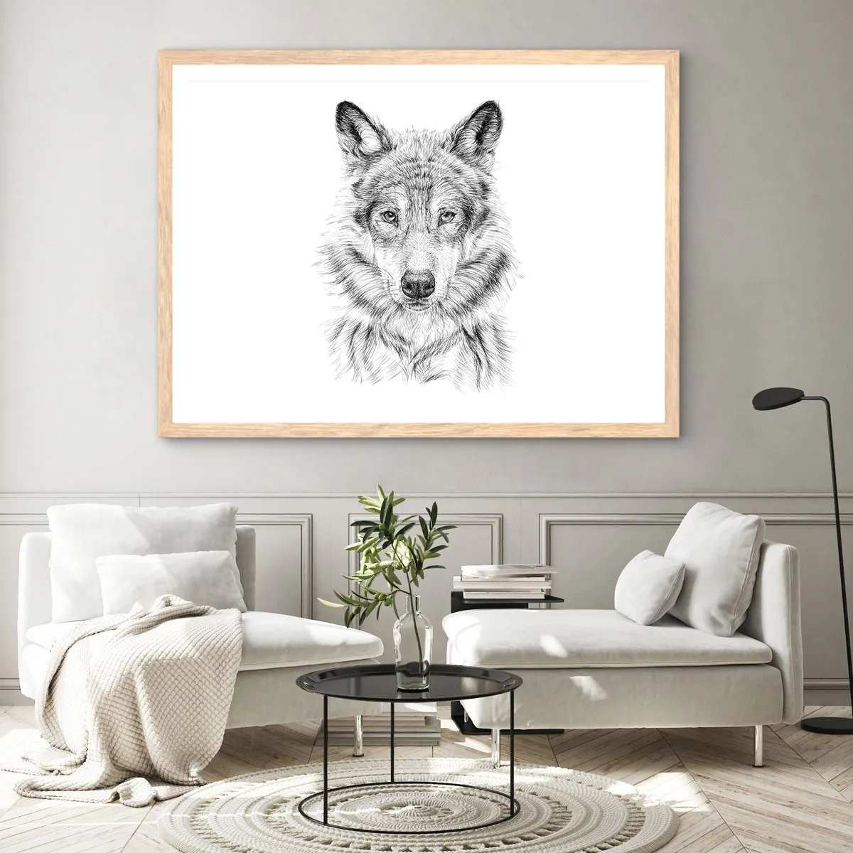 Poster in einem Rahmen aus heller Eiche - Ein geborener Anführer - 50x40 cm