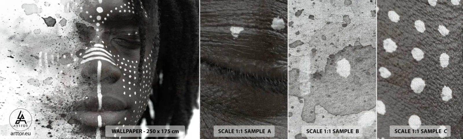 Fototapeten Muster Premium Canvas - Entdecke den Urgeist - Porträt einer Frau, Frau, Afroamerikaner - 100x30 cm