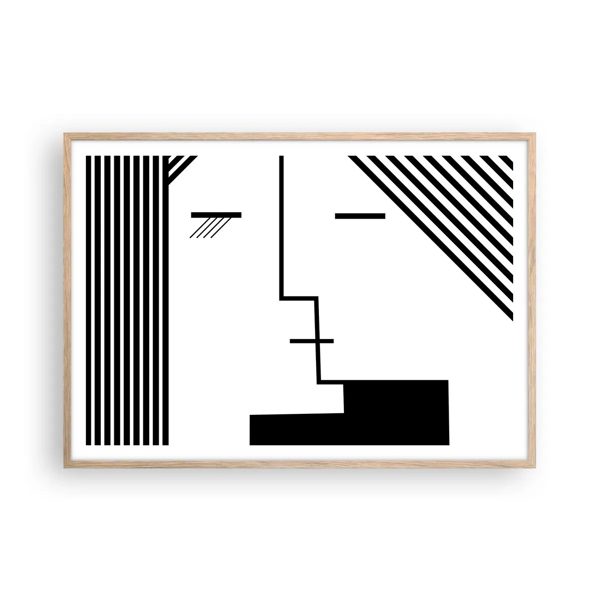 Poster in einem Rahmen aus heller Eiche - Einfach ein Kuss - 100x70 cm