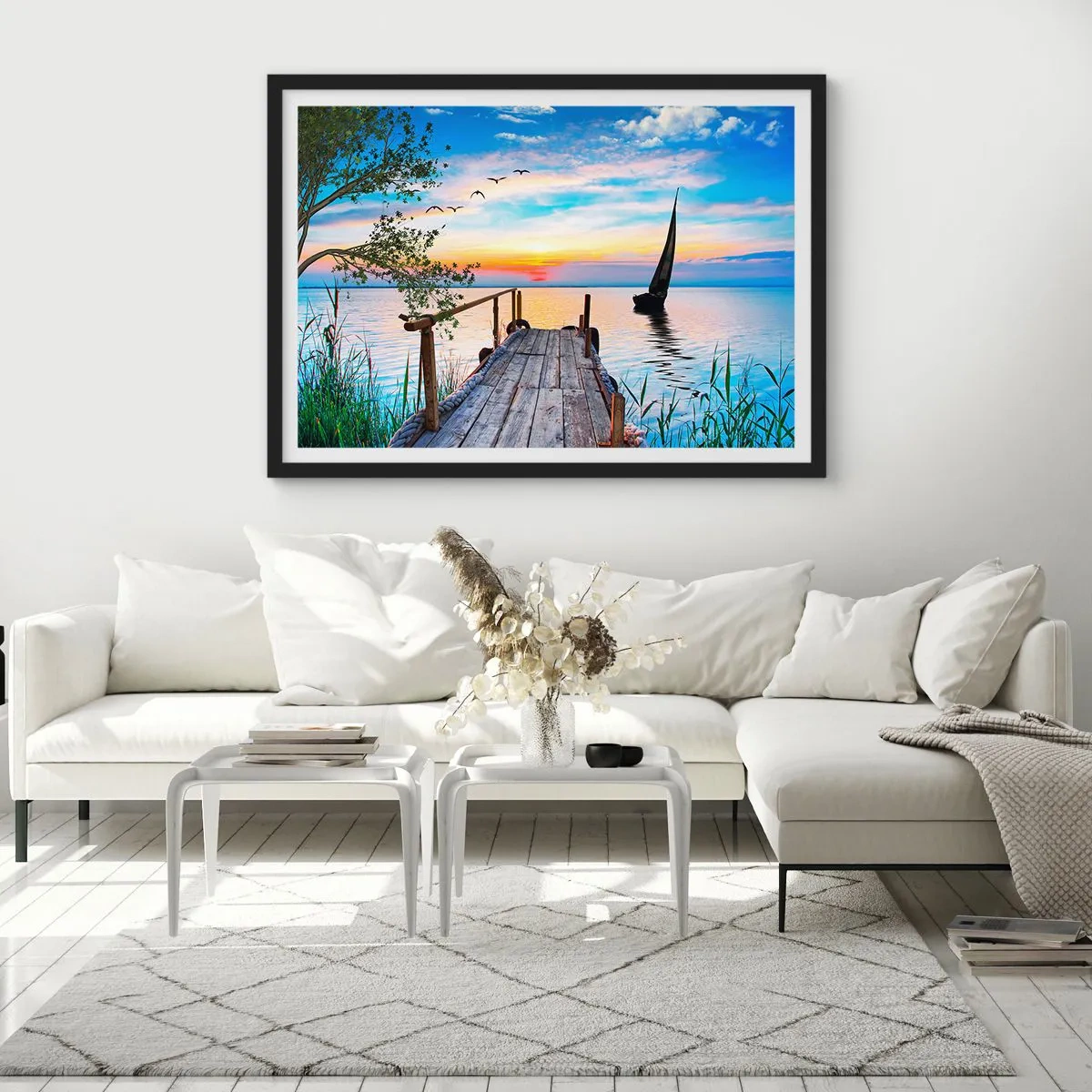 Poster in einem schwarzem Rahmen - Guten Abend - 40x30 cm