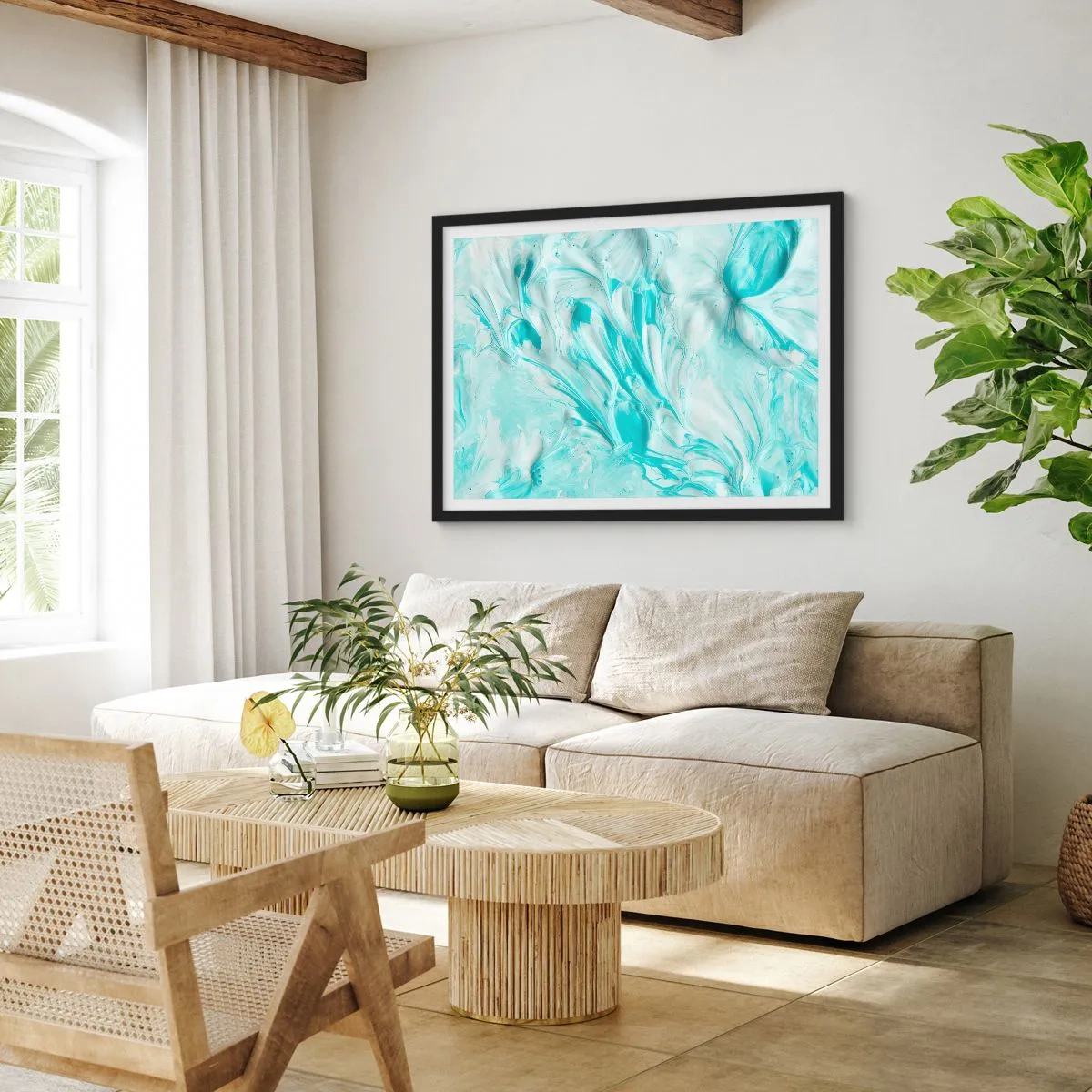 Poster in einem schwarzem Rahmen - Für immer zusammen - 91x61 cm