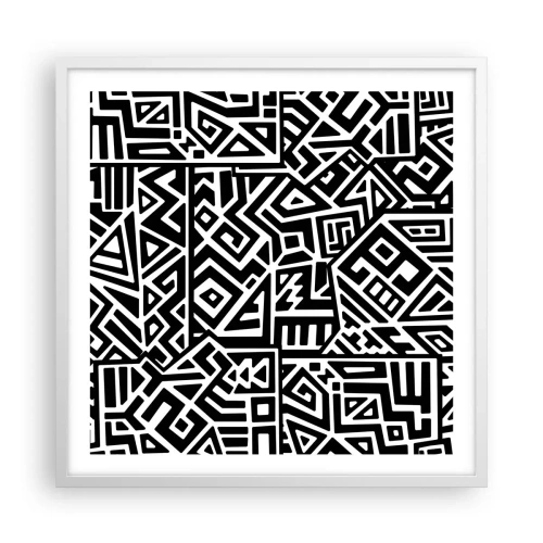 Poster in einem weißen Rahmen - Präkolumbianische Komposition - 60x60 cm
