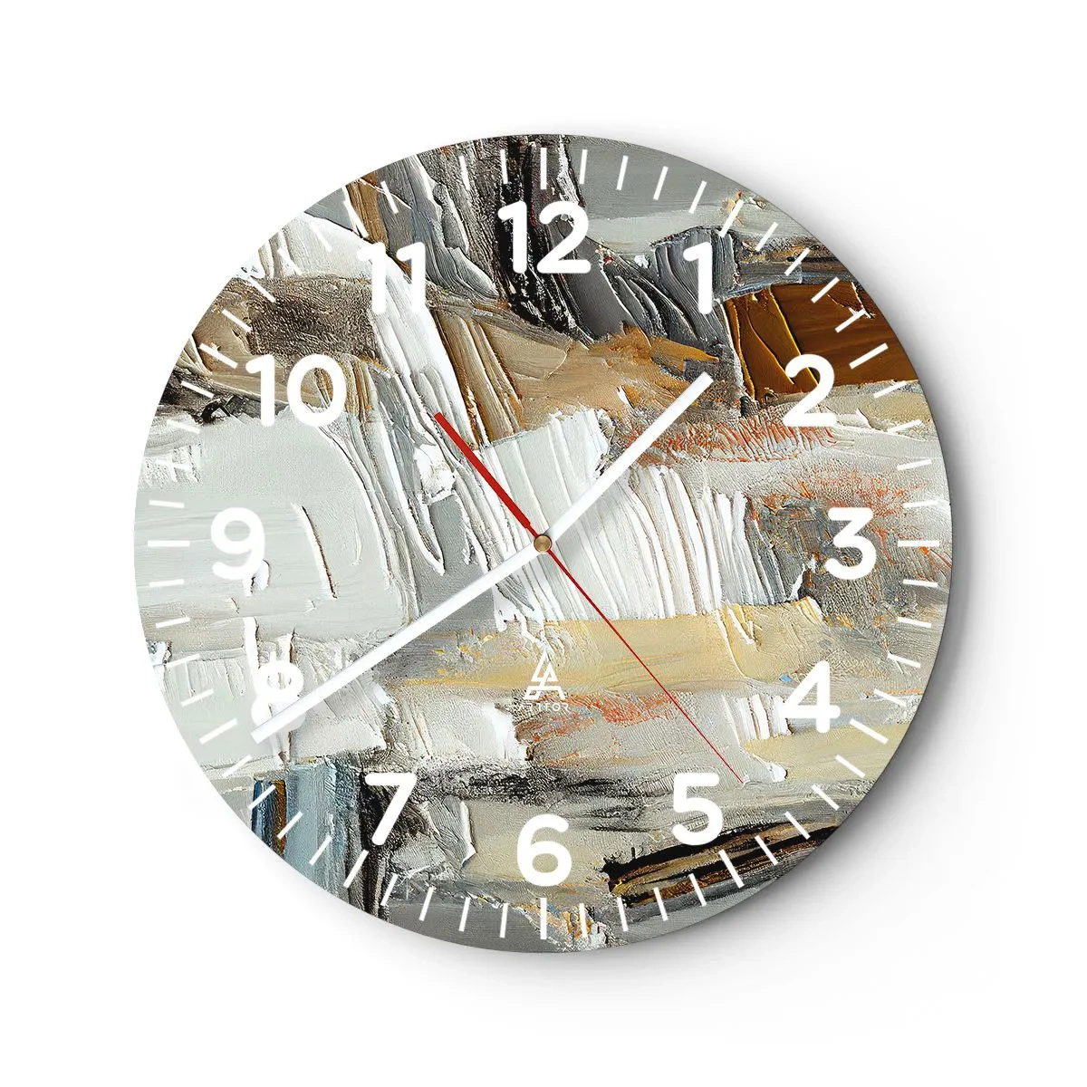 Wanduhr - Glasuhr - Bunte Schichten - 40x40 cm