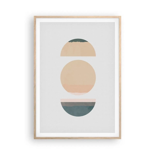 Poster in einem Rahmen aus heller Eiche - Ein Rad hinter dem anderen… - 70x100 cm