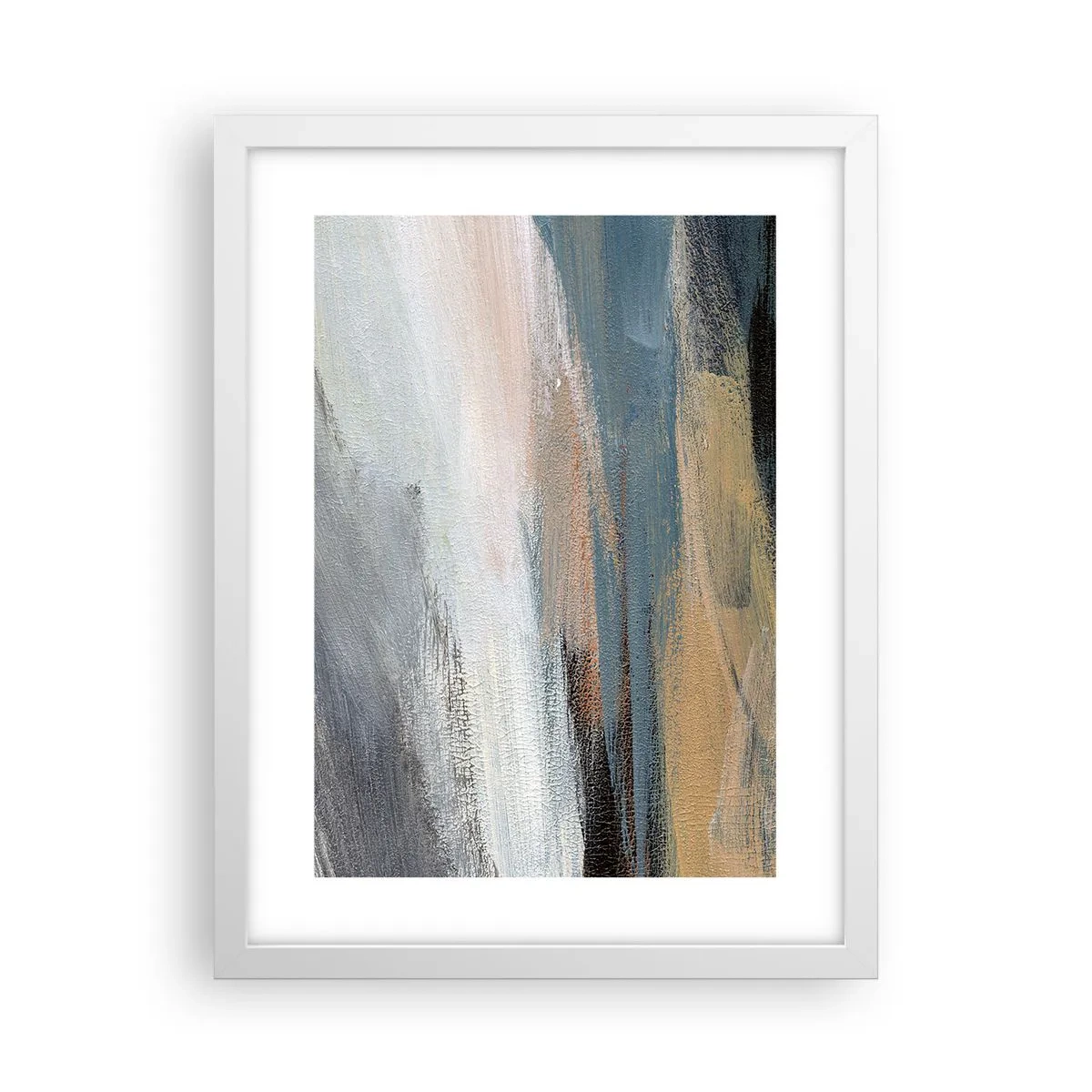 Poster in einem weißen Rahmen - Abstraktion: nördliche Landschaft - 30x40 cm