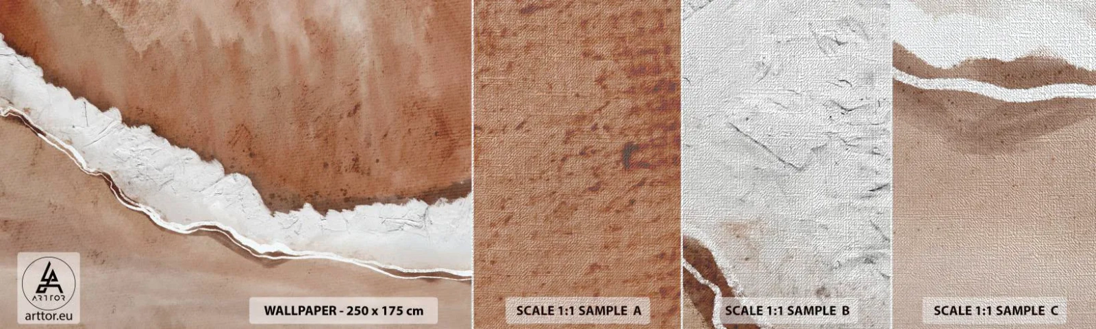 Fototapeten Muster Premium Canvas - In Farben der Erde - Rand, Sand, Strand - 100x30 cm