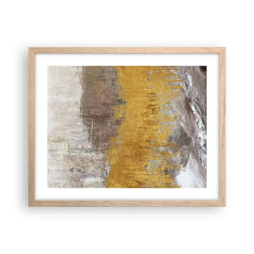 Poster in einem Rahmen aus heller Eiche - Goldene Explosion - 50x40 cm