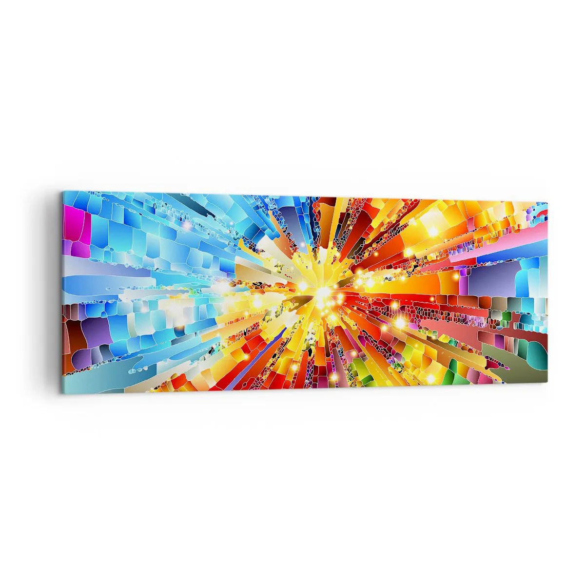 Bild auf Leinwand - Leinwandbild - Eine dynamische Explosion aus Farbe und Licht - 140x50cm - In Medienauflösung - Moderne Wanddekoration für Wohnzimmer und Schlafzimmer ARTTOR