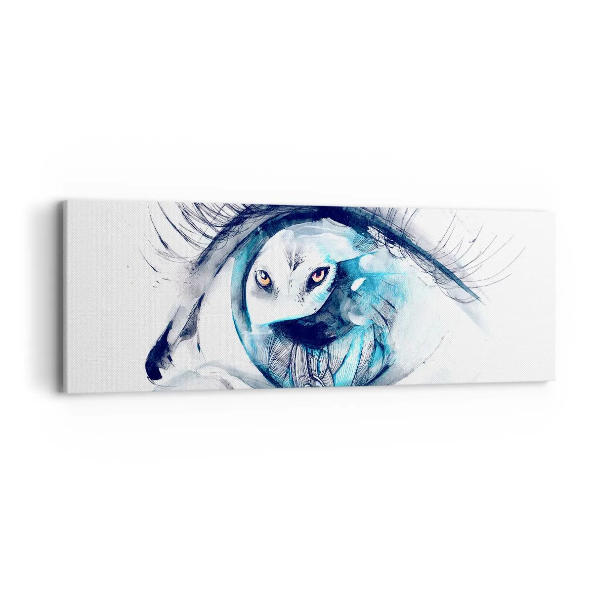 Bild auf Leinwand - Leinwandbild - Auge in Auge mit Wildheit - 90x30 cm