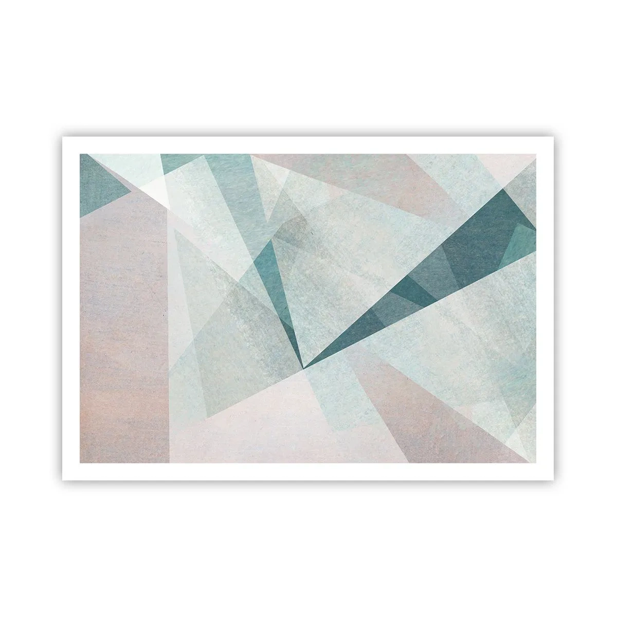 Poster - Geometrische Formen in Pastelltönen von Blau und Grau - 100x70cm - Einfach aber dynamisch - Moderne Wanddekoration für Wohnzimmer und Schlafzimmer ARTTOR