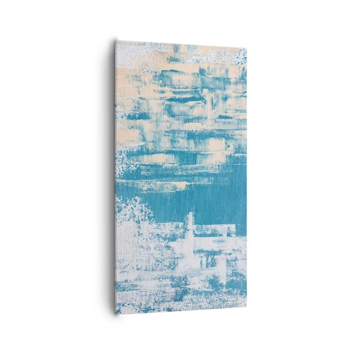 Bild auf Leinwand - Leinwandbild - Durch einen Eiszapfen - 65x120 cm