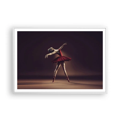 Poster in einem weißen Rahmen - Eine Primaballerina - 100x70 cm