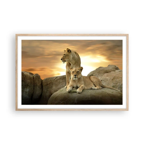 Poster in einem Rahmen aus heller Eiche - Königliche Majestät - 91x61 cm