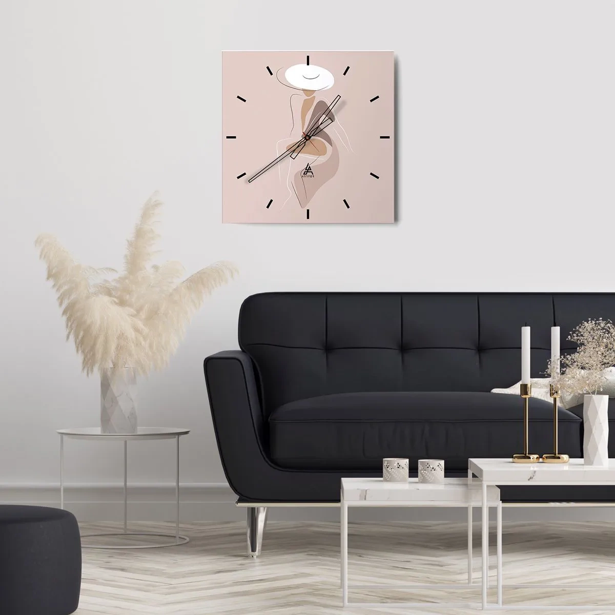 Wanduhr - Glasuhr - Eine Dame sein - 40x40 cm