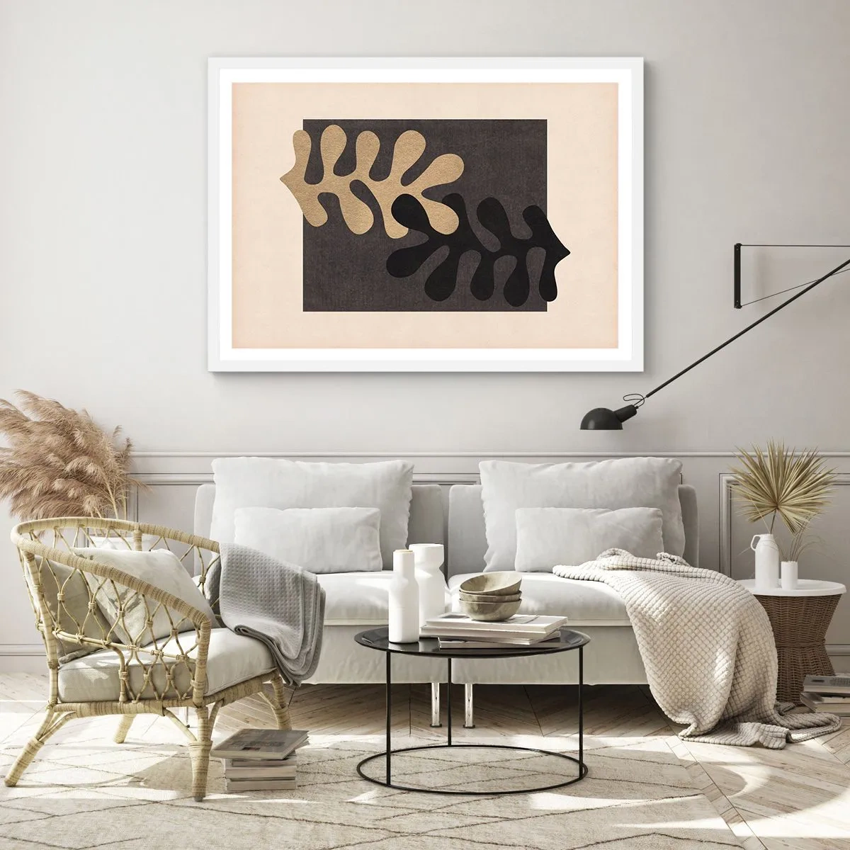 Poster in einem weißen Rahmen - Abwesenheit und Ergänzung - 70x50 cm