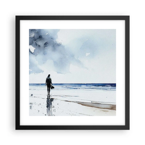 Poster in einem schwarzem Rahmen - Gespräch mit dem Meer - 40x40 cm