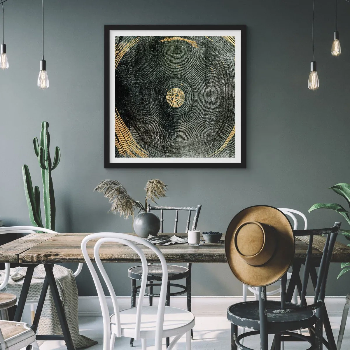 Poster in einem schwarzem Rahmen - Veränderung und Beständigkeit - 60x60 cm