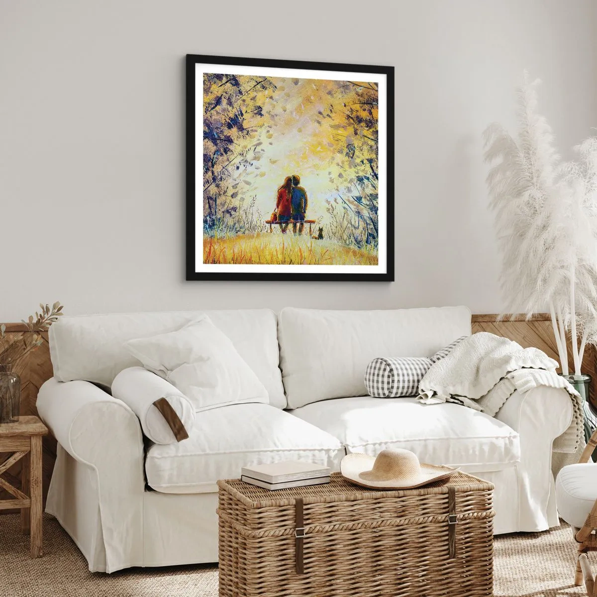 Poster in einem schwarzem Rahmen - Magischer Augenblick - 30x30 cm