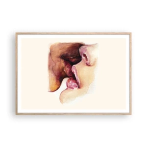 Poster in einem Rahmen aus heller Eiche - Wie Tag und Nacht, Erde und Himmel - 100x70 cm