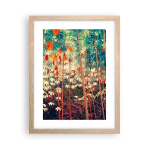 Poster in einem Rahmen aus heller Eiche - Das geheime Leben der Blätter - 30x40 cm