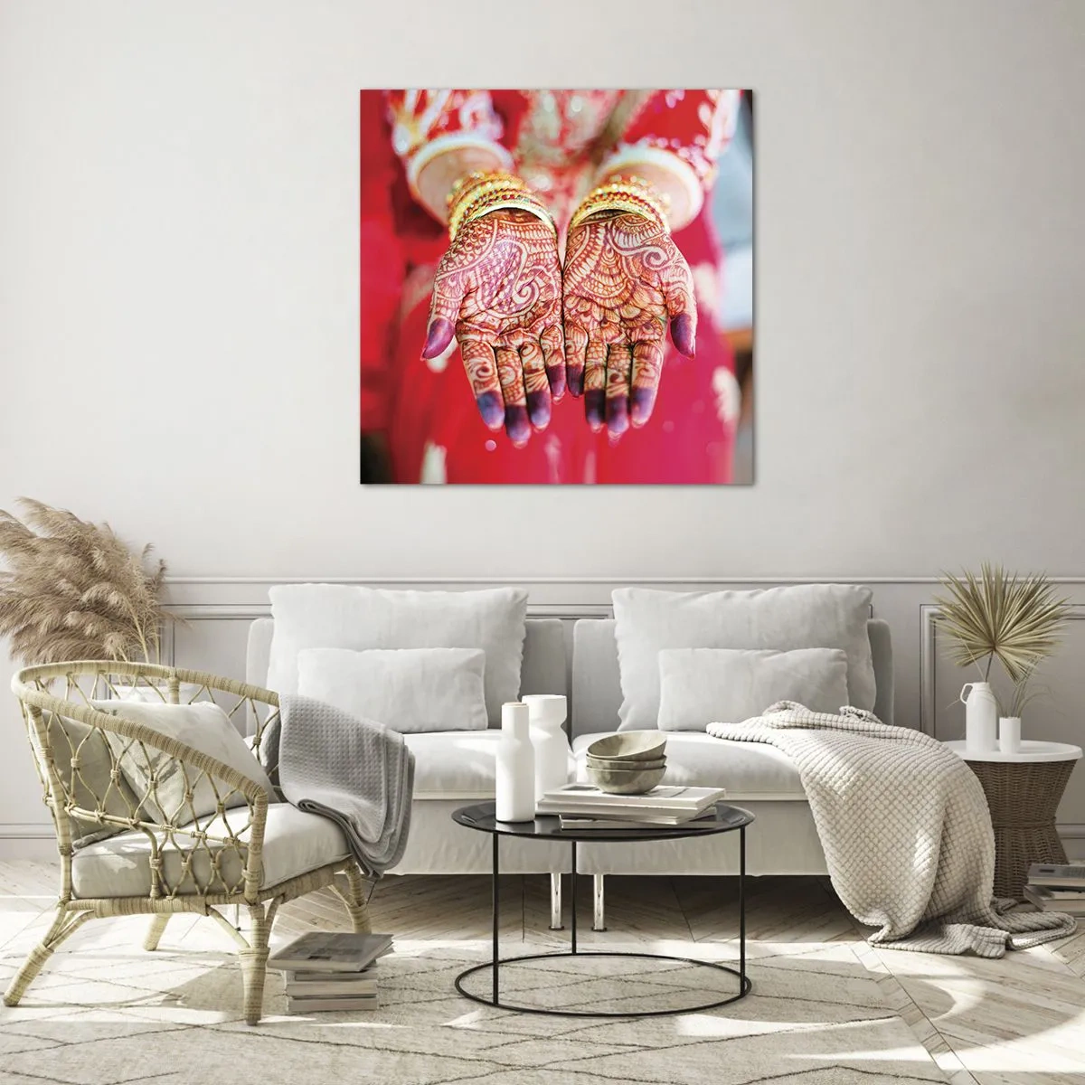 Glasbild - Bild auf glas - Bereit, das Glück zu fangen? - 40x40 cm