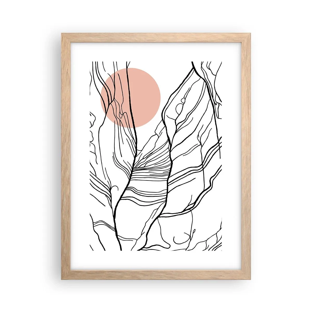 Poster in einem Rahmen aus heller Eiche - In einem Netz aus Zweigen - 30x40 cm